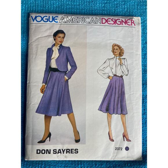 Vogue sewing pattern 2372 suit blazer midi skirt - Picture 1 of 6